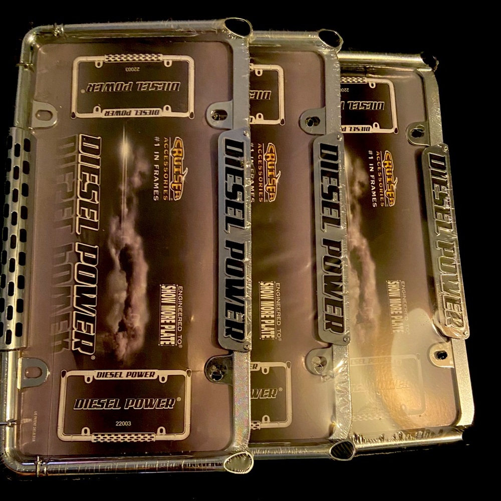 License plates new in plastic